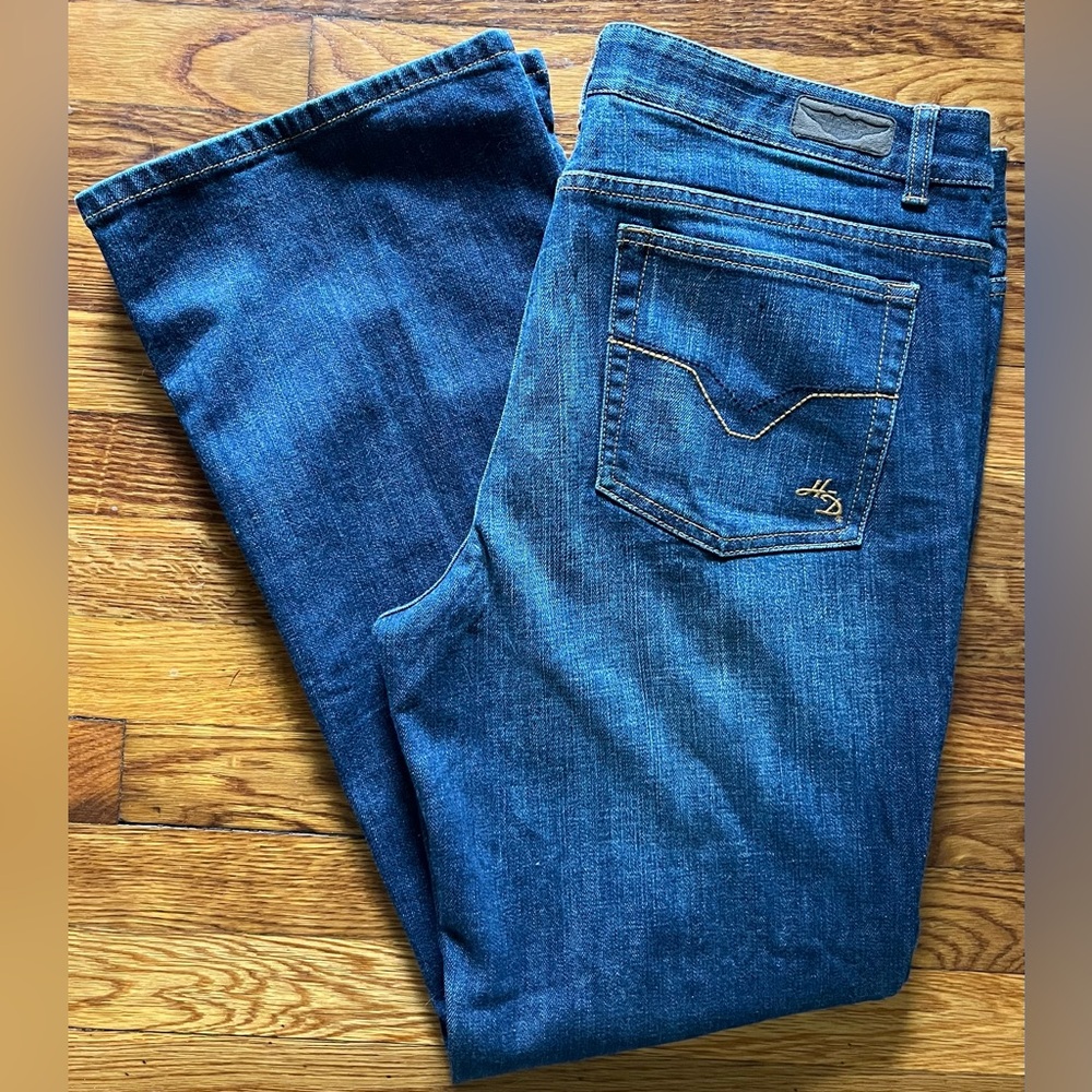 NWOT Harley-Davidson Dark Wash High Rise Bootcut Stretchy Jeans Size 16